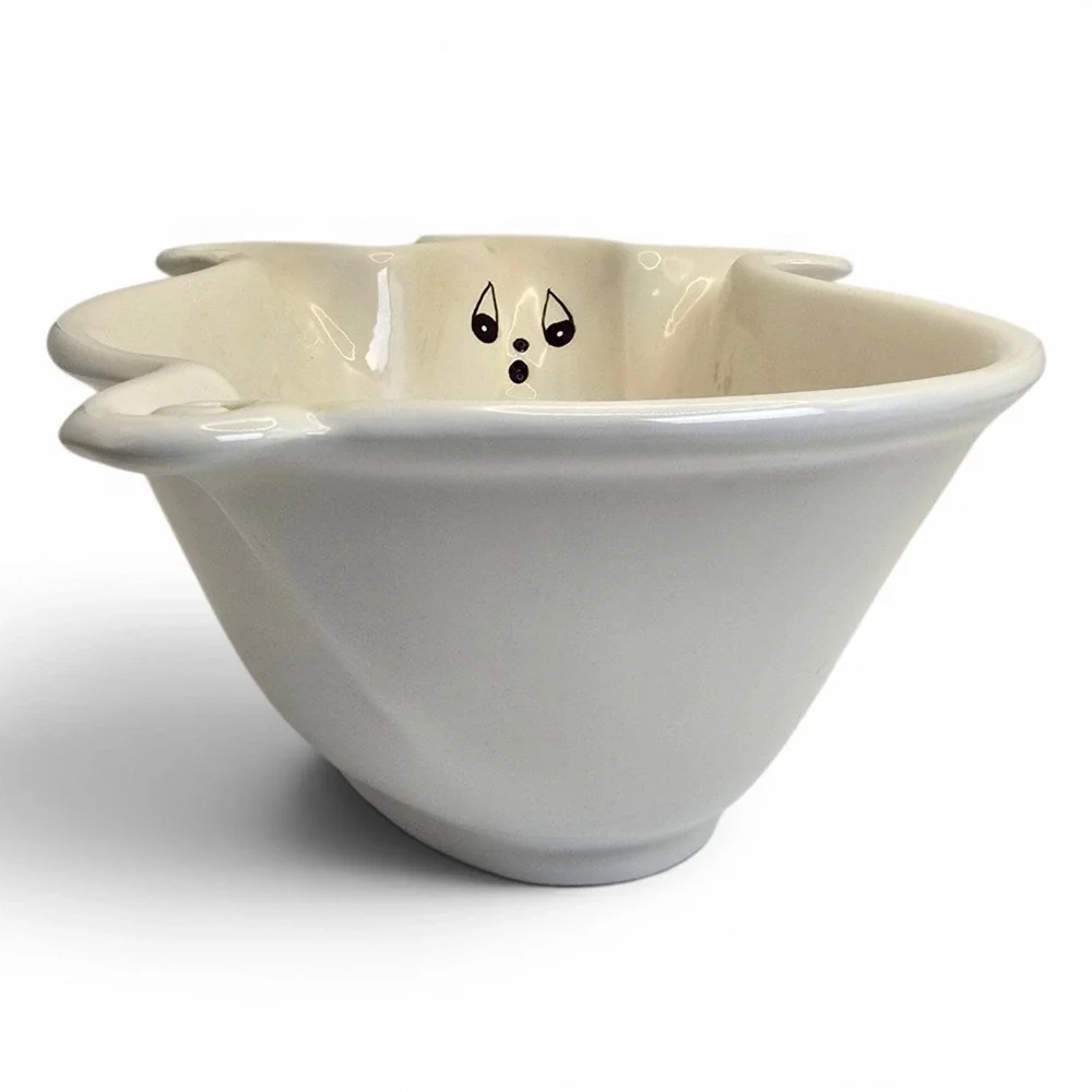 Johanna Parker Large Ghost Nesting Bowl Halloween Transpac Ceramic Serving Bowl